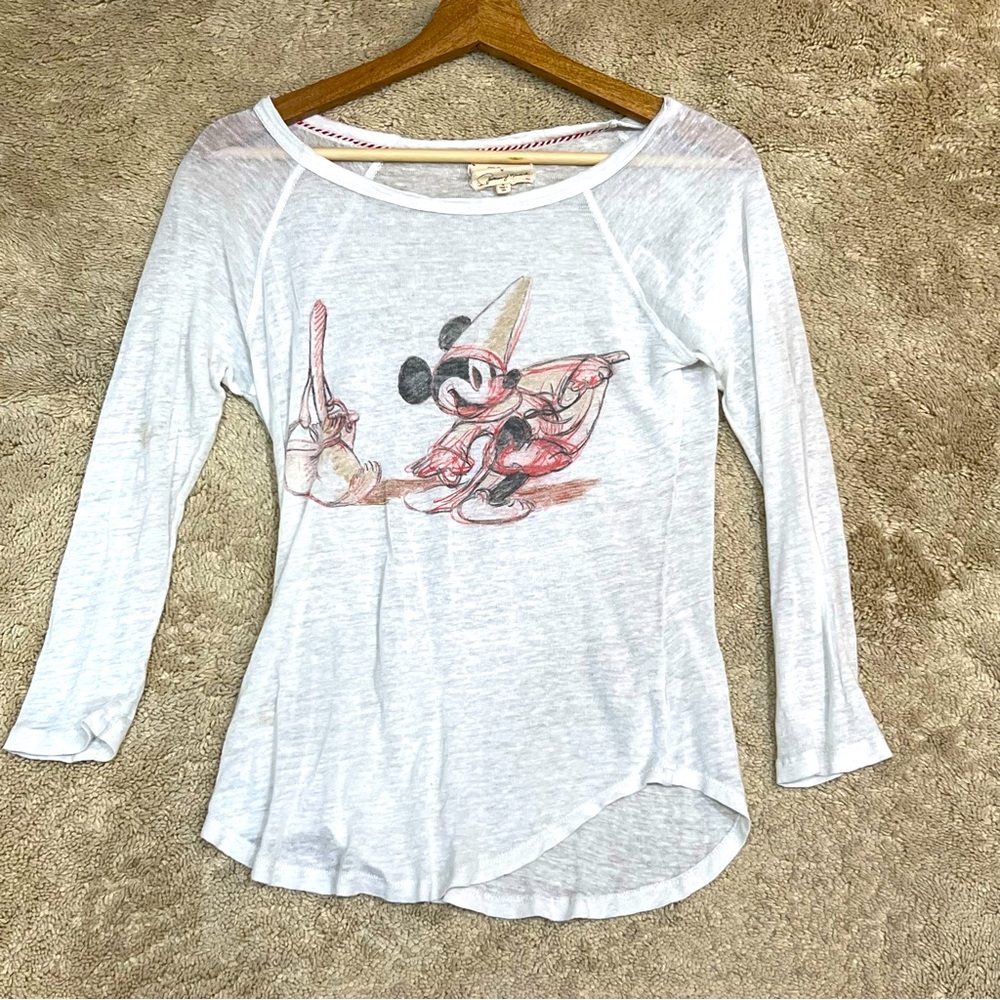 Patterson J Kincaid Disney Fantasia Saucerer Mickey Mouse 3/4 Sleeve Tee Size S